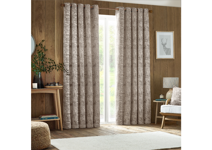 Winter Woods Eyelet, Taupe - Ready Made Curtains - Image 7